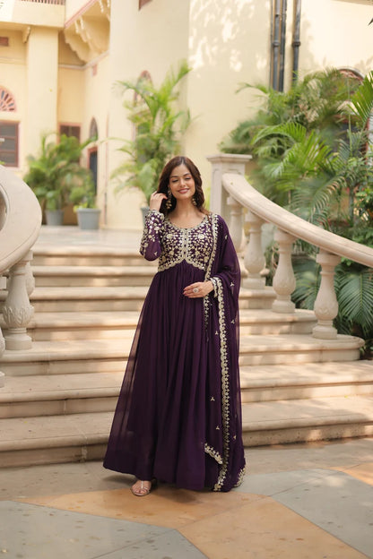 FESTIVAL SPECIAL SEQUINS EMBROIDERES GOWN WITH DUPATTA(WD13)