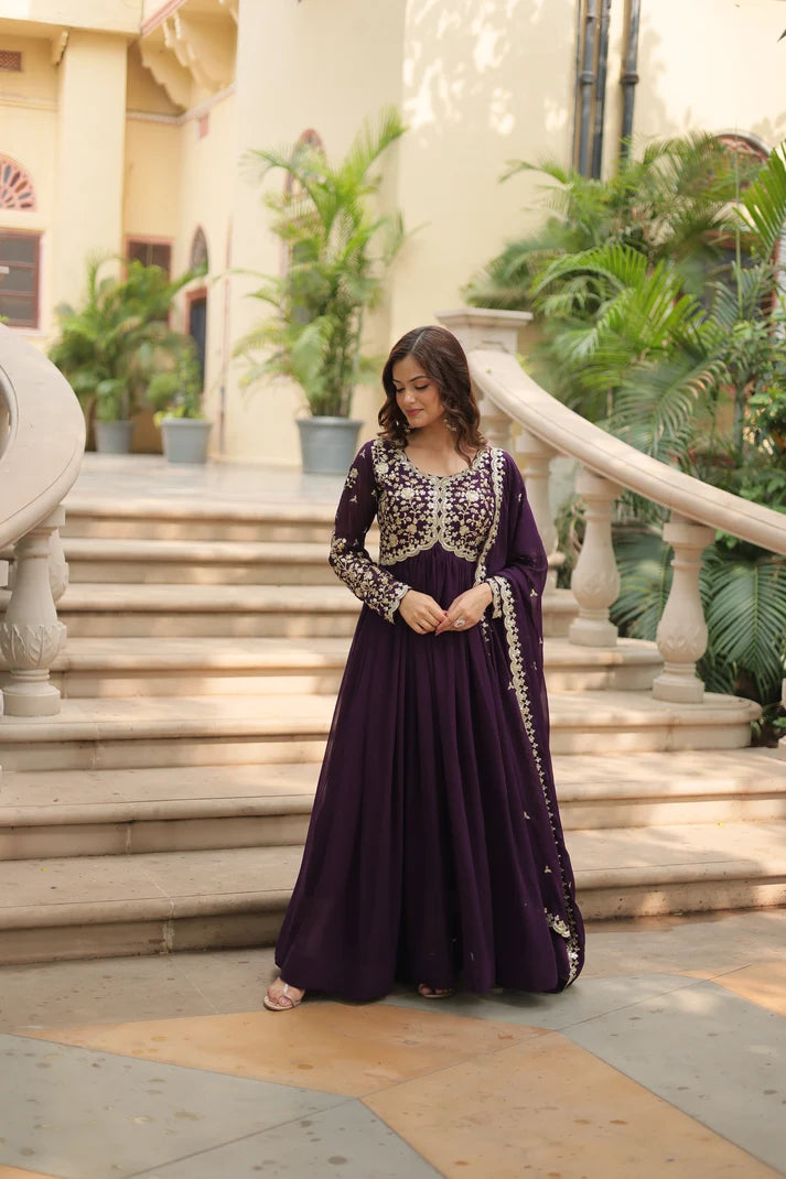 FESTIVAL SPECIAL SEQUINS EMBROIDERES GOWN WITH DUPATTA(WD13)