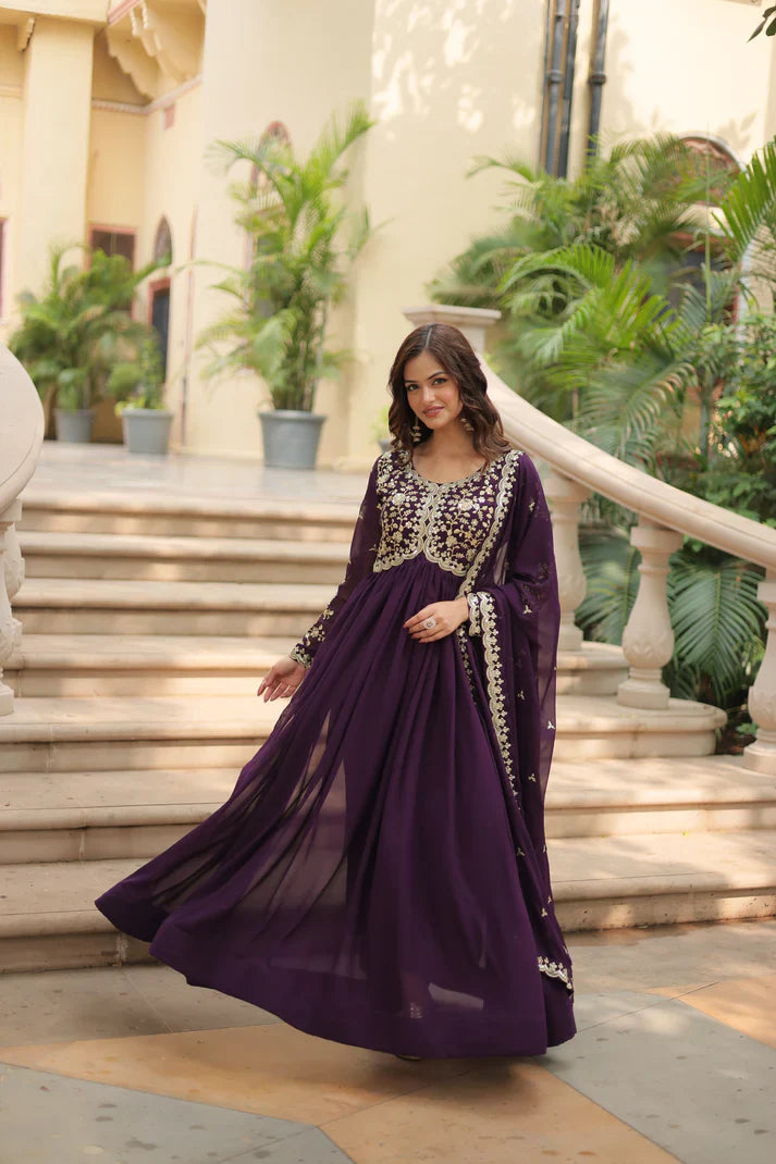 FESTIVAL SPECIAL SEQUINS EMBROIDERES GOWN WITH DUPATTA(WD13) (01)