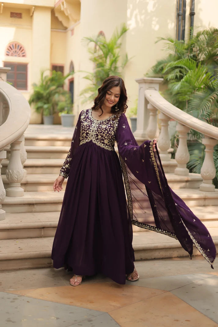FESTIVAL SPECIAL SEQUINS EMBROIDERES GOWN WITH DUPATTA(WD13)