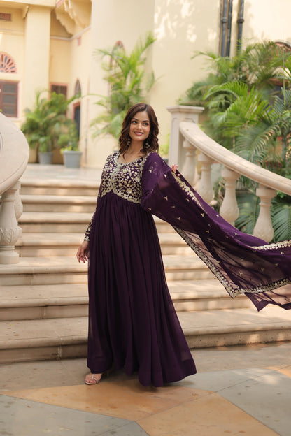 FESTIVAL SPECIAL SEQUINS EMBROIDERES GOWN WITH DUPATTA (WDN07) 01