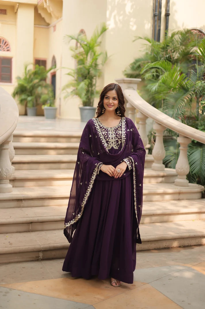 FESTIVAL SPECIAL SEQUINS EMBROIDERES GOWN WITH DUPATTA(WD13)