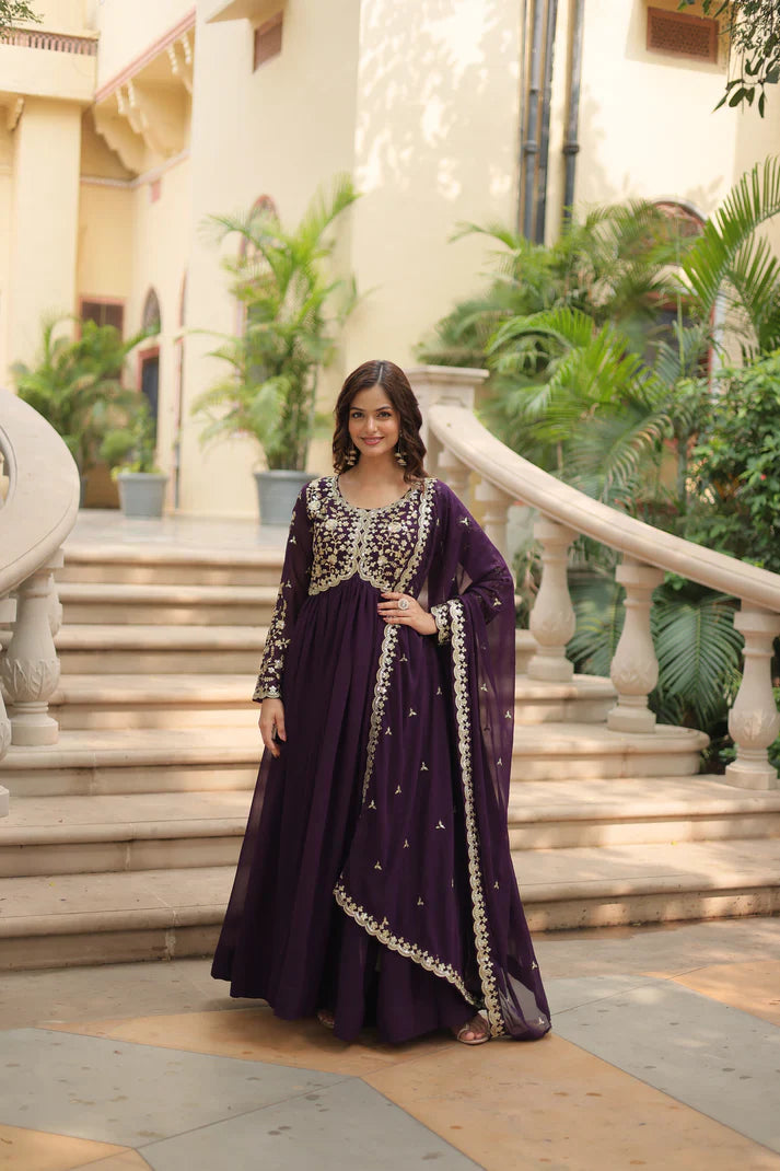 FESTIVAL SPECIAL SEQUINS EMBROIDERES GOWN WITH DUPATTA(WD13) (01)