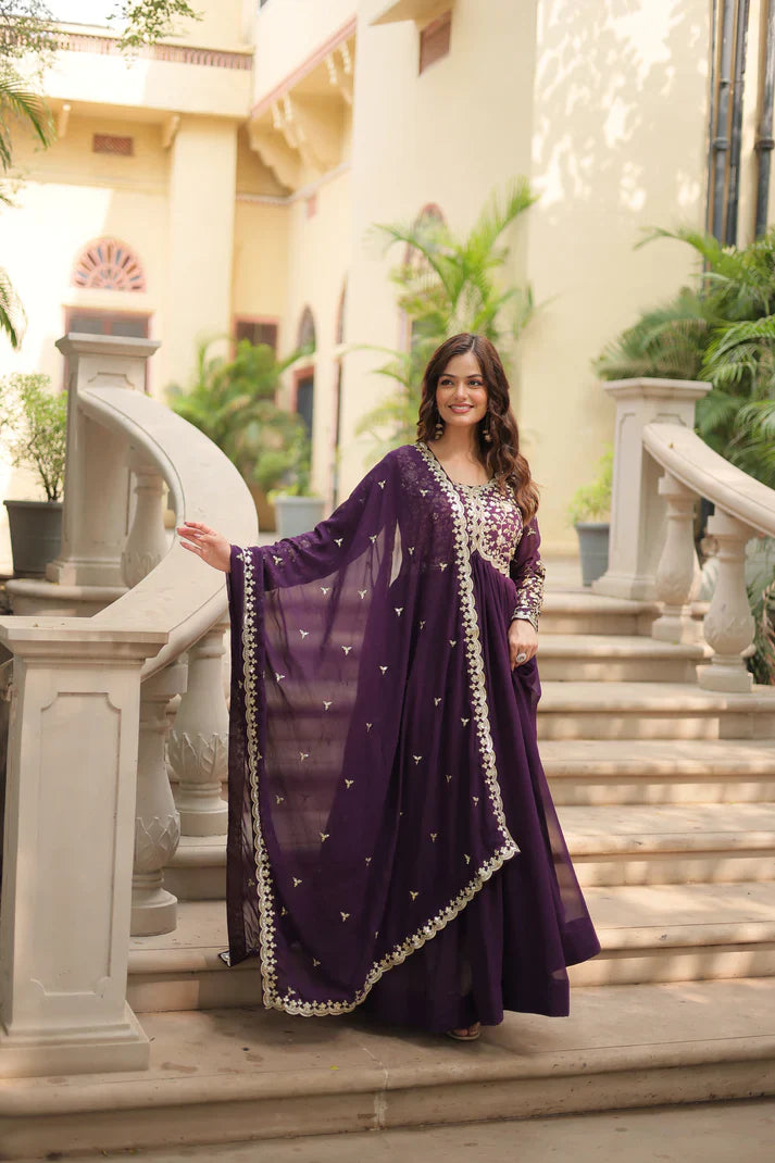 FESTIVAL SPECIAL SEQUINS EMBROIDERES GOWN WITH DUPATTA(WD13) (01)