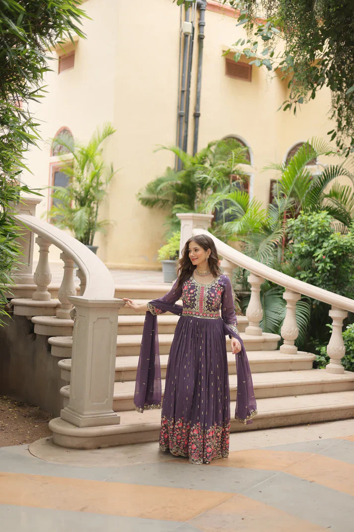 WEDDING SPECIAL FAUX GEORGETTE EMBROIDERED SHARARA WITH DUPATTA(WD126)(02)