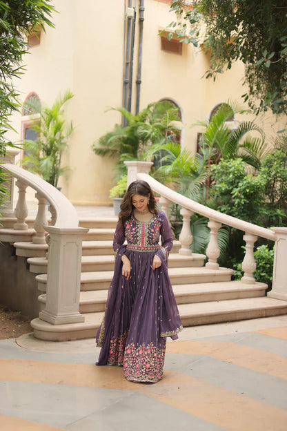 WEDDING SPECIAL FAUX GEORGETTE EMBROIDERED SHARARA WITH DUPATTA(WD126)(02)