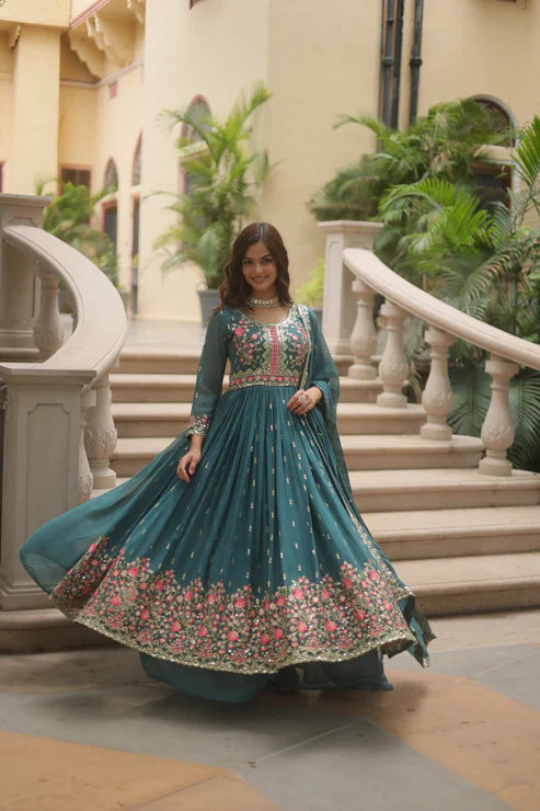 WEDDING SPECIAL FAUX GEORGETTE EMBROIDERED SHARARA WITH DUPATTA(WD126)
