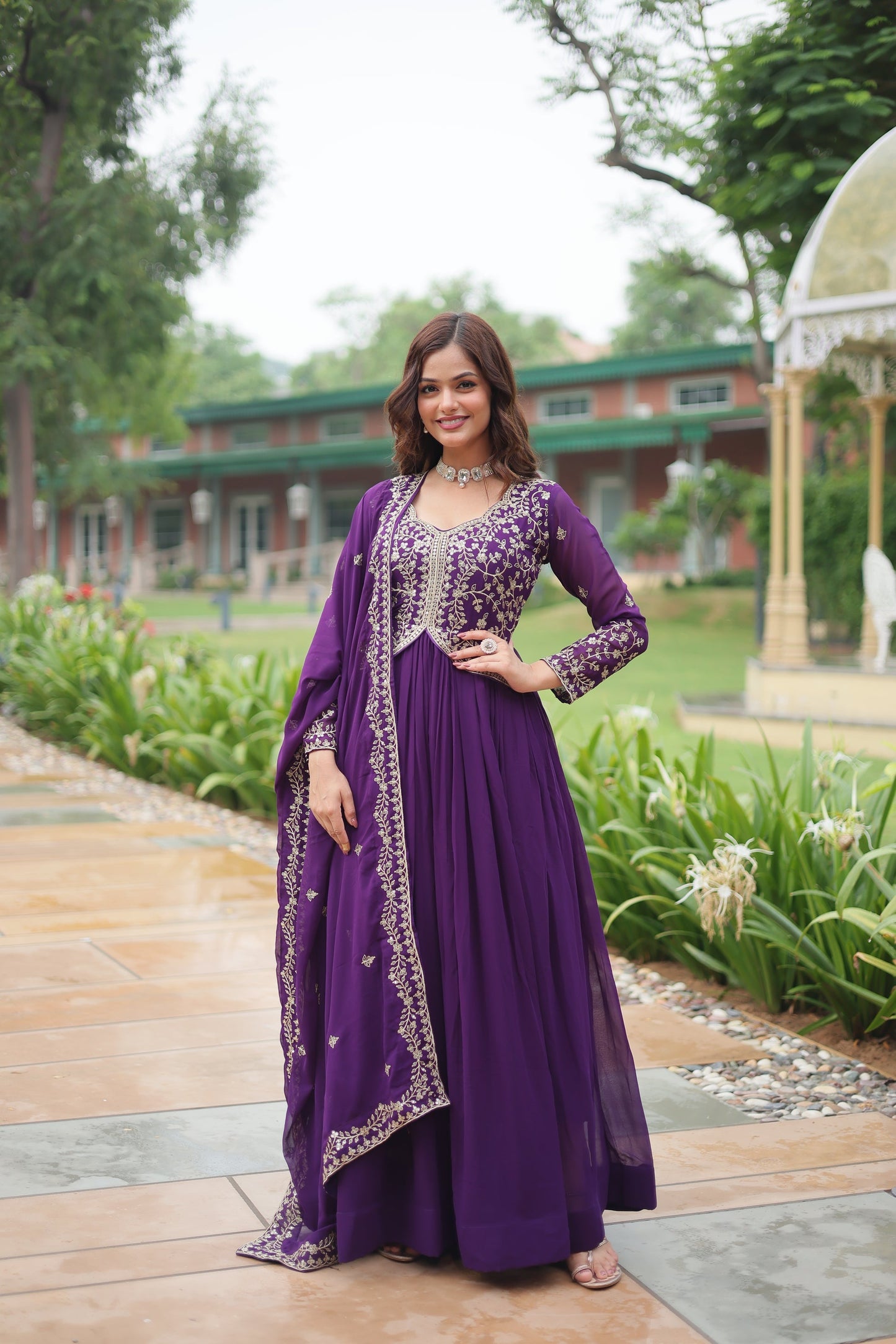 WEDDING SPECIAL FAUX BLOOMING SEQUINS EMBROIDERED GOWN WITH DUPATTA (WDN32)