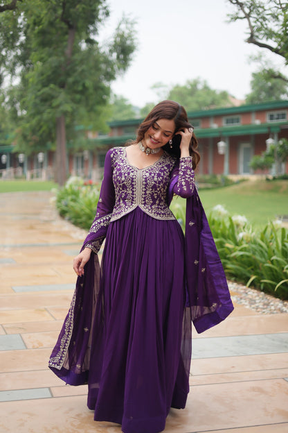 WEDDING SPECIAL FAUX BLOOMING SEQUINS EMBROIDERED GOWN WITH DUPATTA (WDN32)