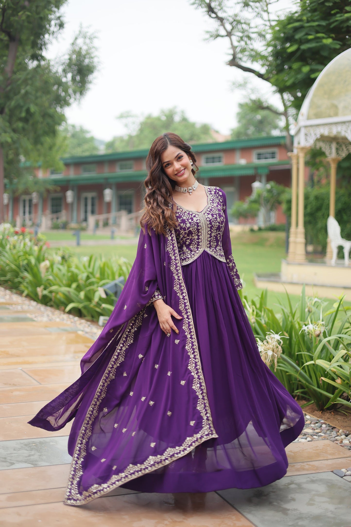 WEDDING SPECIAL FAUX BLOOMING SEQUINS EMBROIDERED GOWN WITH DUPATTA (WDN32)