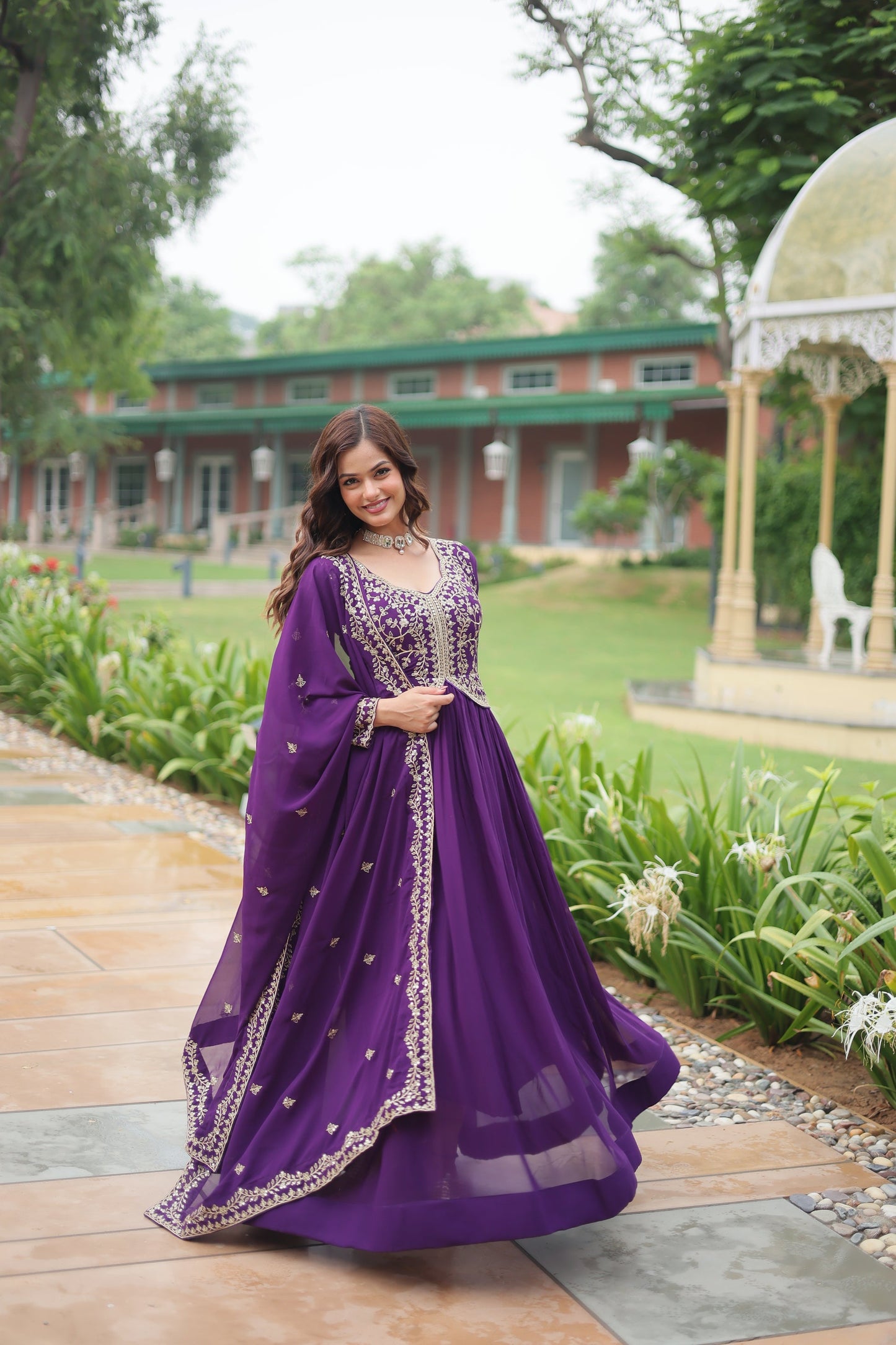 WEDDING SPECIAL FAUX BLOOMING SEQUINS EMBROIDERED GOWN WITH DUPATTA (WDN32)