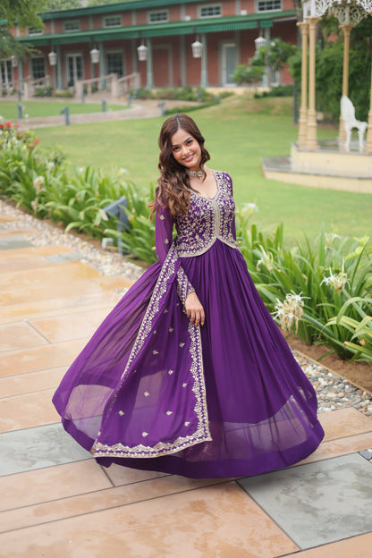 WEDDING SPECIAL FAUX BLOOMING SEQUINS EMBROIDERED GOWN WITH DUPATTA (WDN32)
