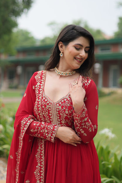 WEDDING SPECIAL FAUX BLOOMING SEQUINS EMBROIDERED GOWN WITH DUPATTA (WDN32) 01