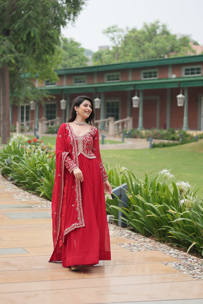 WEDDING SPECIAL FAUX BLOOMING SEQUINS EMBROIDERED GOWN WITH DUPATTA (WDN32) 01