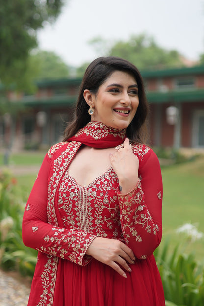 WEDDING SPECIAL FAUX BLOOMING SEQUINS EMBROIDERED GOWN WITH DUPATTA (WDN32) 01