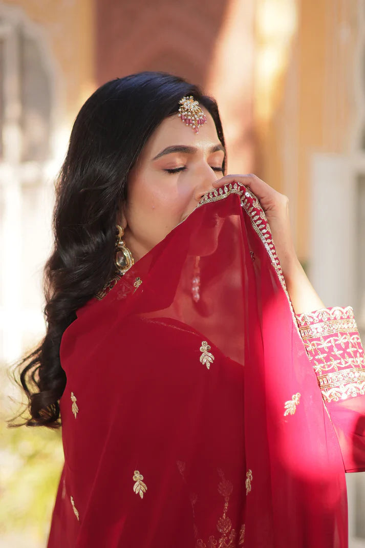 WEDDING SPECIAL GEORGETTE SEQUENCE EMBROIDERED GOWN WITH DUPATTA (WD107)