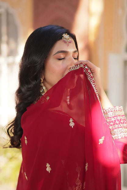 WEDDING SPECIAL GEORGETTE SEQUENCE EMBROIDERED GOWN WITH DUPATTA (WD107)