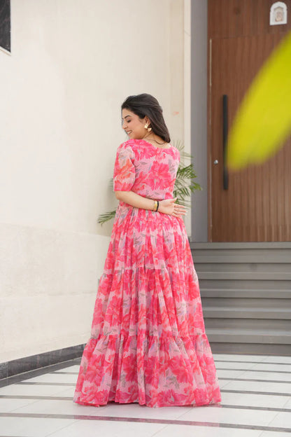SUMMER SPECIAL GEORGETTE PRINTED GOWN(WD93)