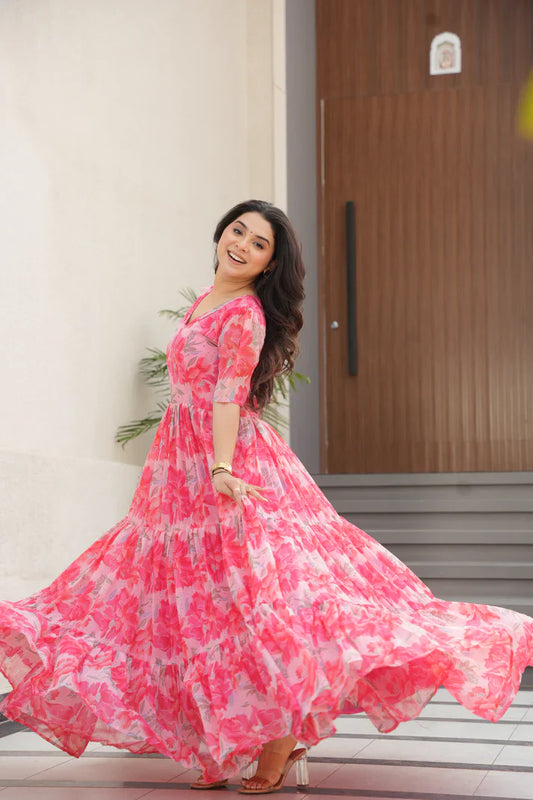 SUMMER SPECIAL GEORGETTE PRINTED GOWN(WD93)