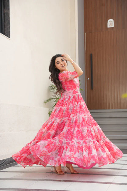 SUMMER SPECIAL GEORGETTE PRINTED GOWN(WD93)