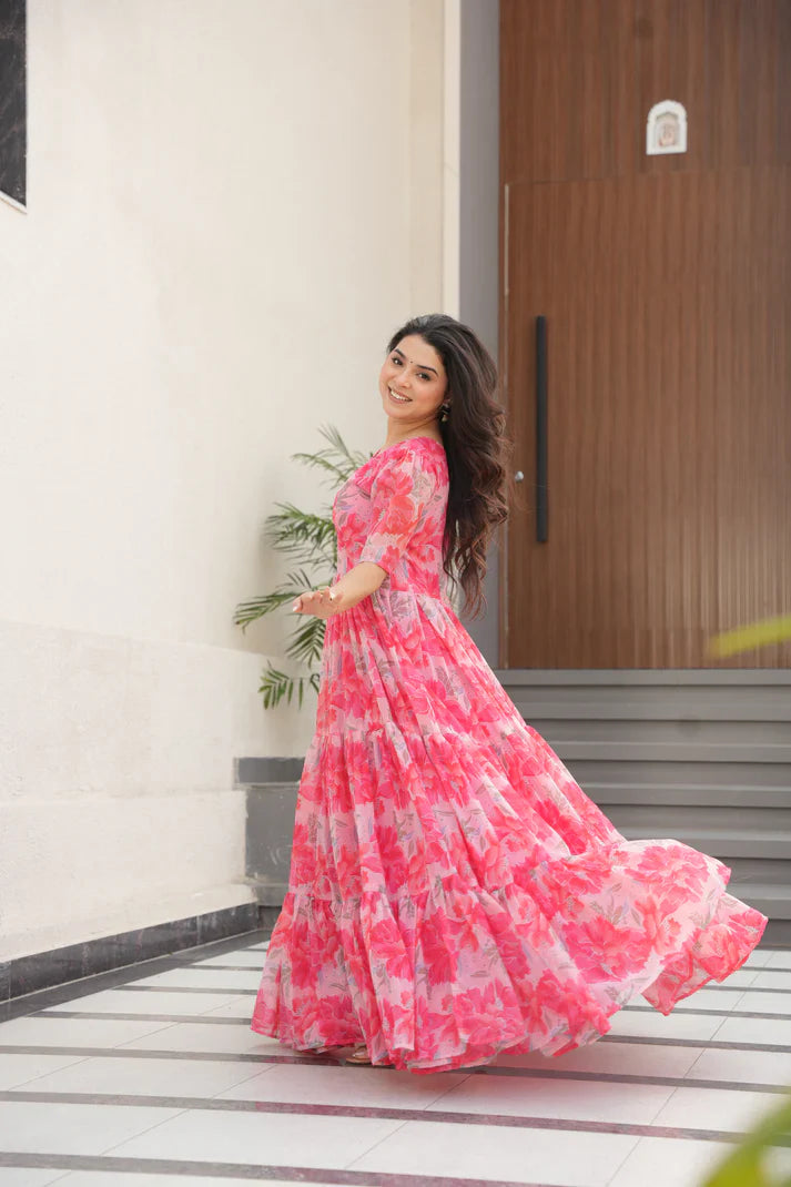 SUMMER SPECIAL GEORGETTE PRINTED GOWN(WD93)