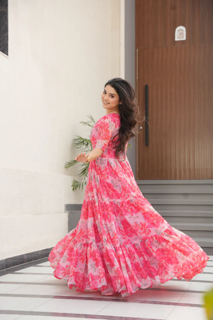 SUMMER SPECIAL GEORGETTE PRINTED GOWN(WD93)