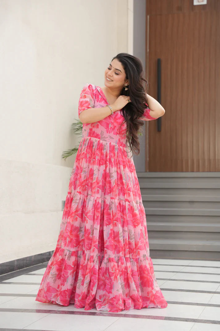 SUMMER SPECIAL GEORGETTE PRINTED GOWN(WD93)