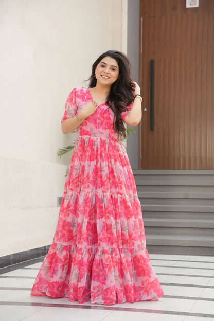 SUMMER SPECIAL GEORGETTE PRINTED GOWN(WD93)