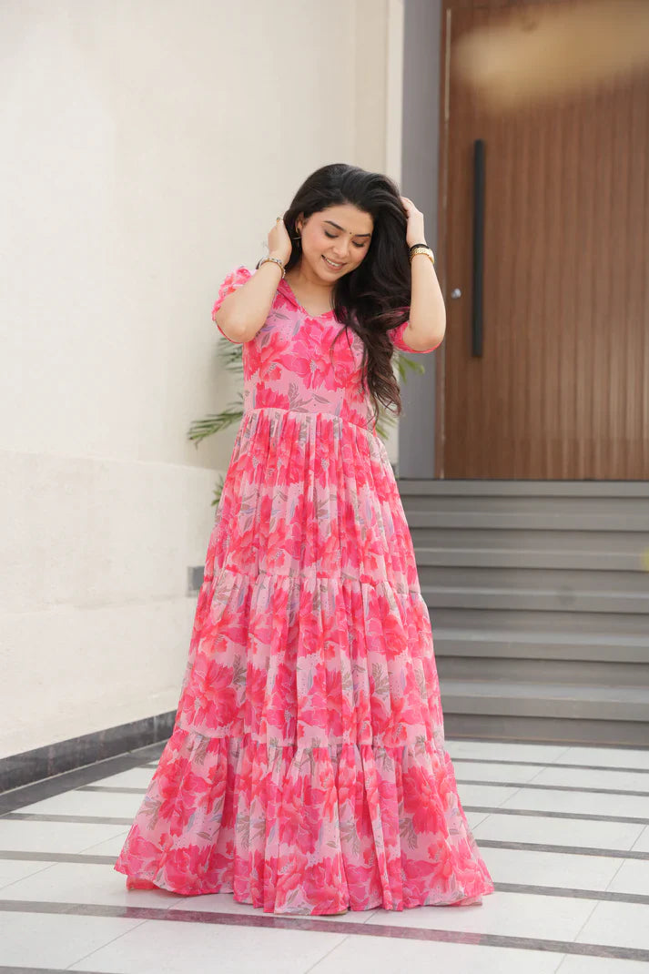 SUMMER SPECIAL GEORGETTE PRINTED GOWN(WD93)