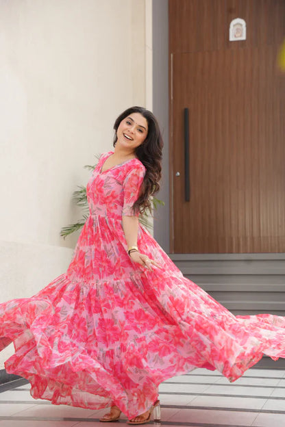 SUMMER SPECIAL GEORGETTE PRINTED GOWN(WD93)