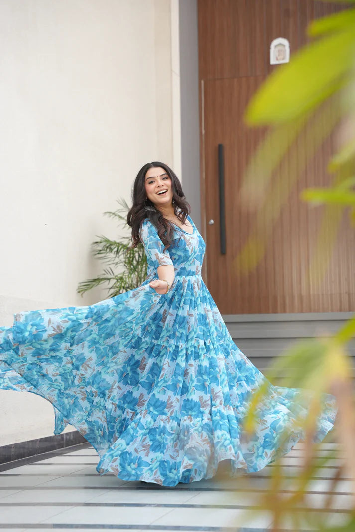 SUMMER SPECIAL GEORGETTE PRINTED GOWN(WD93) (02)