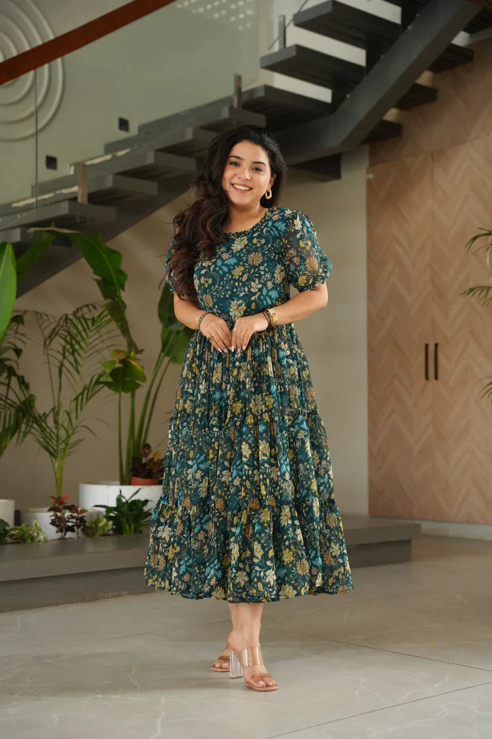 FAUX GEORGETTE PRINTED GOWN FOR SUMMER(WD79)
