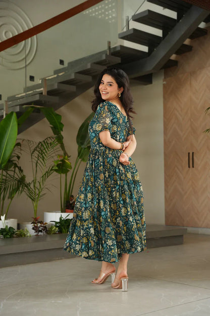FAUX GEORGETTE PRINTED GOWN FOR SUMMER(WD79)