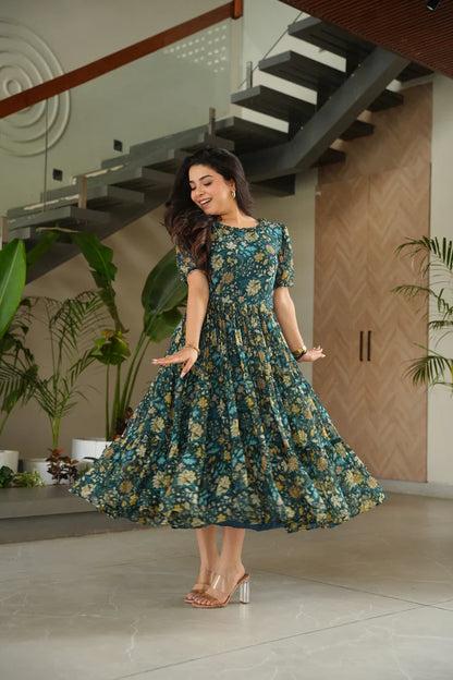FAUX GEORGETTE PRINTED GOWN FOR SUMMER(WD79)