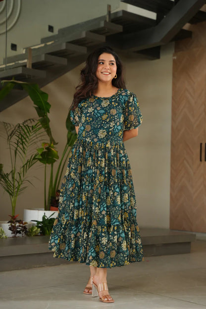 FAUX GEORGETTE PRINTED GOWN FOR SUMMER(WD79)