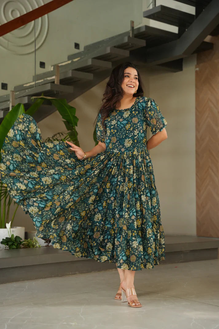 FAUX GEORGETTE PRINTED GOWN FOR SUMMER(WD79)