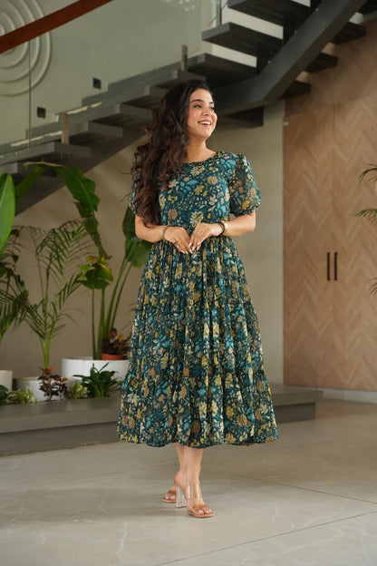 FAUX GEORGETTE PRINTED GOWN FOR SUMMER(WD79)