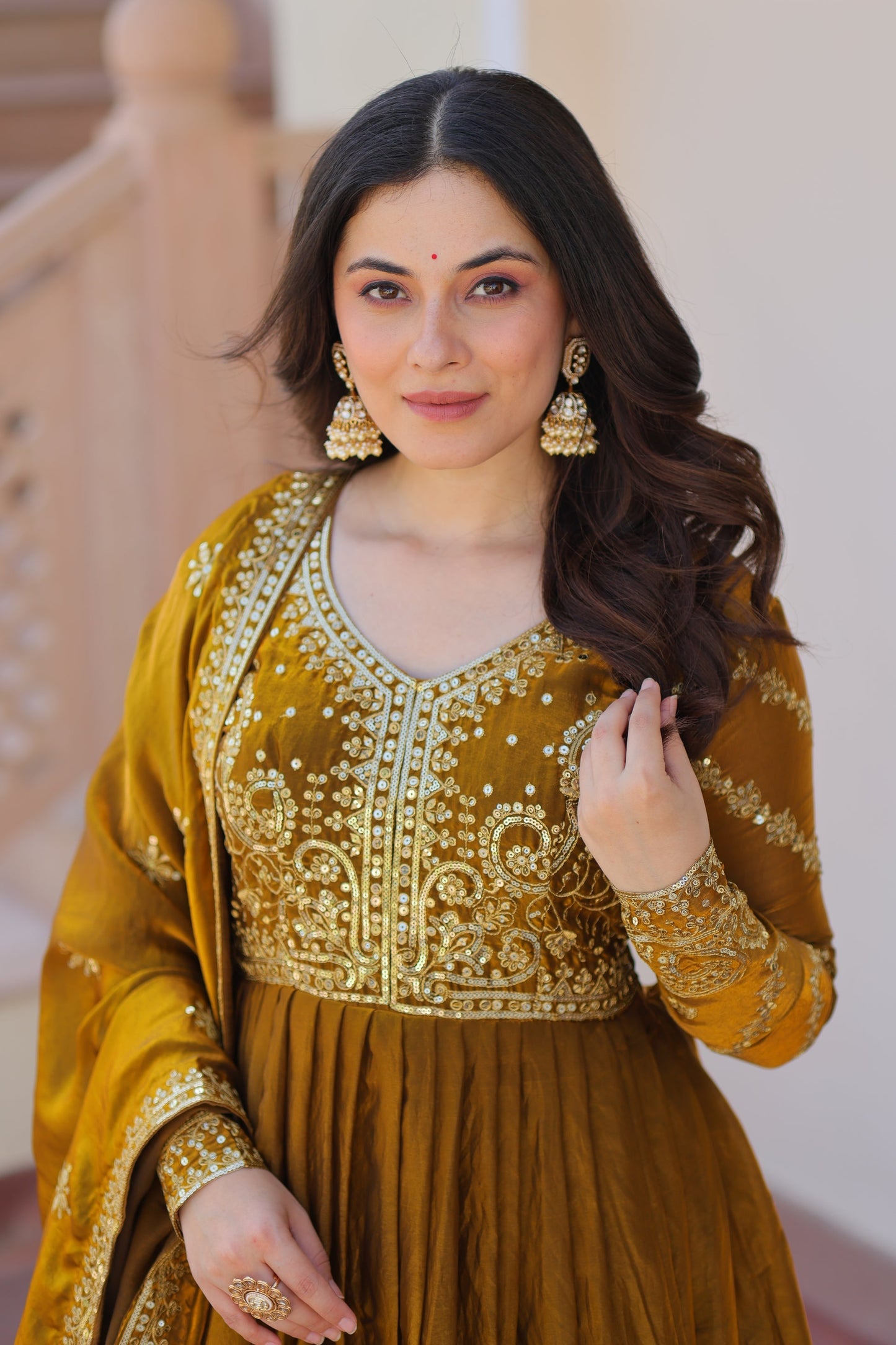FENDY ZARI WITH SEQUINS EMBROIDERED GOWN WITH DUPATTA (WDN46)