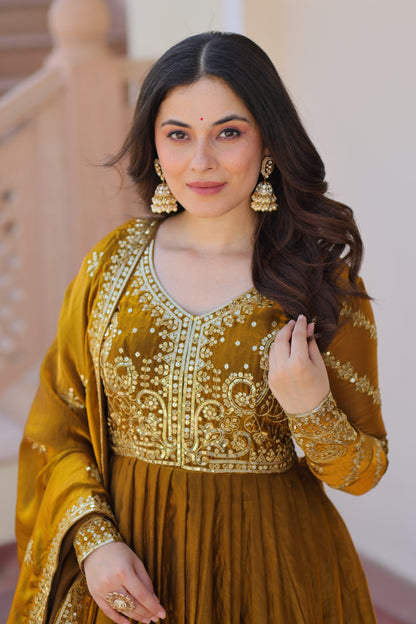 FENDY ZARI WITH SEQUINS EMBROIDERED GOWN WITH DUPATTA (WDN46)