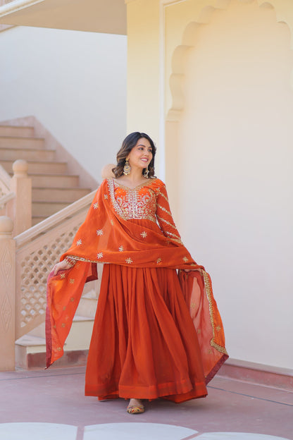 FENDY ZARI WITH SEQUINS EMBROIDERED GOWN WITH DUPATTA (WDN46) 01