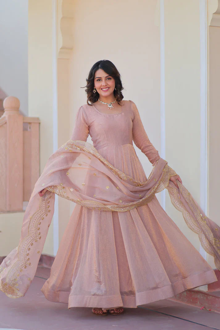 FENDY CHIFFON 12 KALI GOWN WITH EMBROIDERED DUPATTA (WD69) (01)