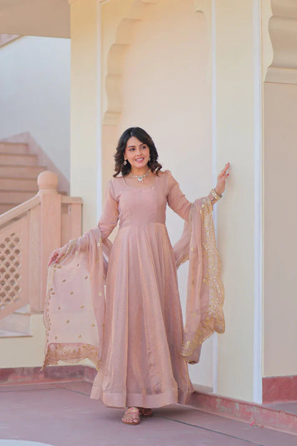 FENDY CHIFFON 12 KALI GOWN WITH EMBROIDERED DUPATTA (WD69) (01)