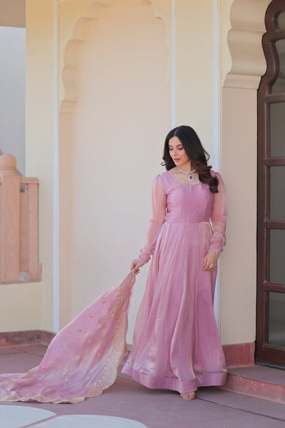 FENDY CHIFFON 12 KALI GOWN WITH EMBROIDERED DUPATTA (WDN45)