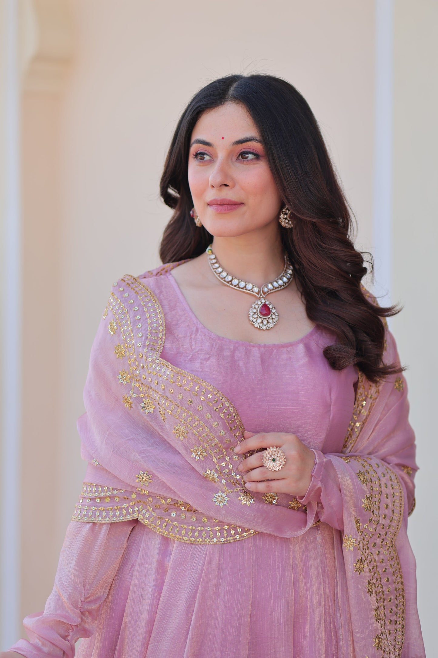 FENDY CHIFFON 12 KALI GOWN WITH EMBROIDERED DUPATTA (WDN45)