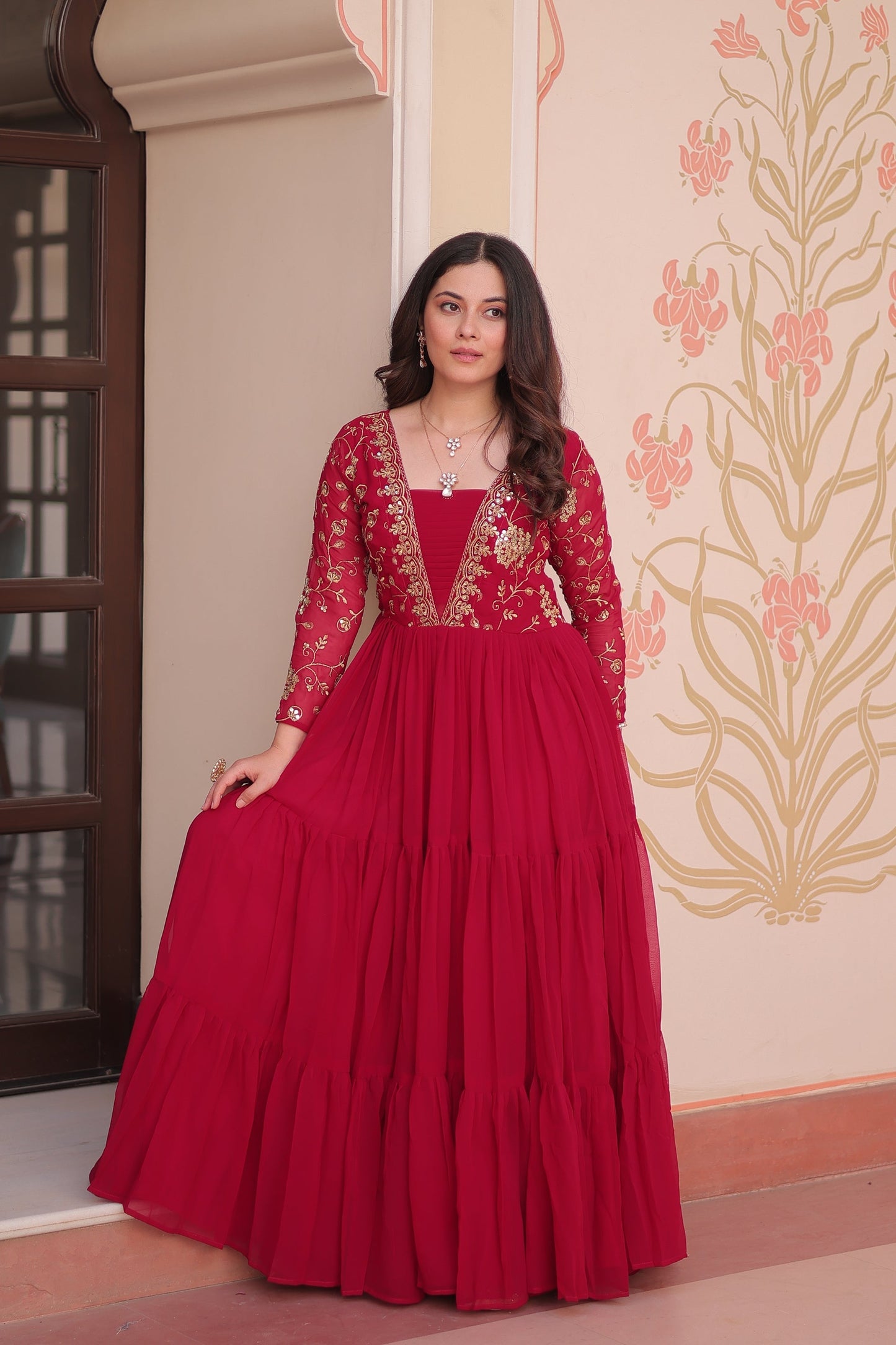FESTIVAL SPECIAL SEQUINS AND ZARI EMBROIDERED GOWN (WDN52)