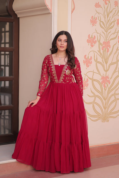 FESTIVAL SPECIAL SEQUINS AND ZARI EMBROIDERED GOWN (WDN52)