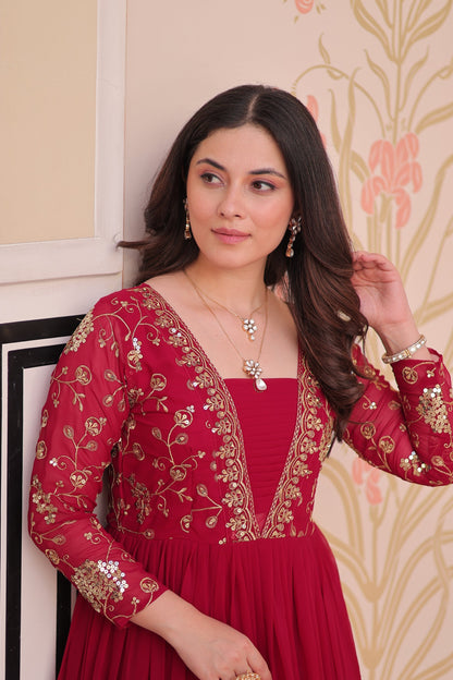 FESTIVAL SPECIAL SEQUINS AND ZARI EMBROIDERED GOWN (WDN52)