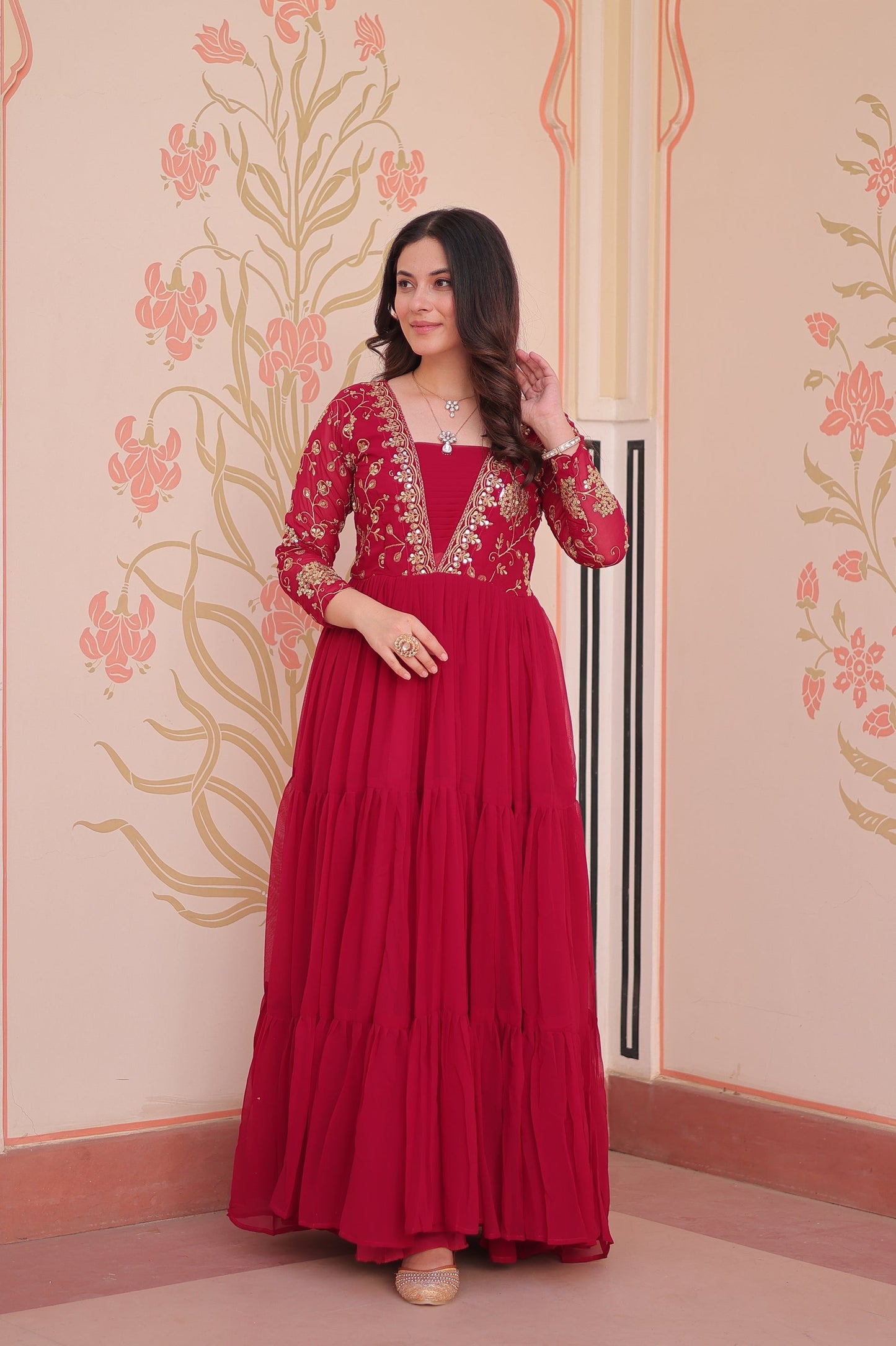 FESTIVAL SPECIAL SEQUINS AND ZARI EMBROIDERED GOWN (WDN52)
