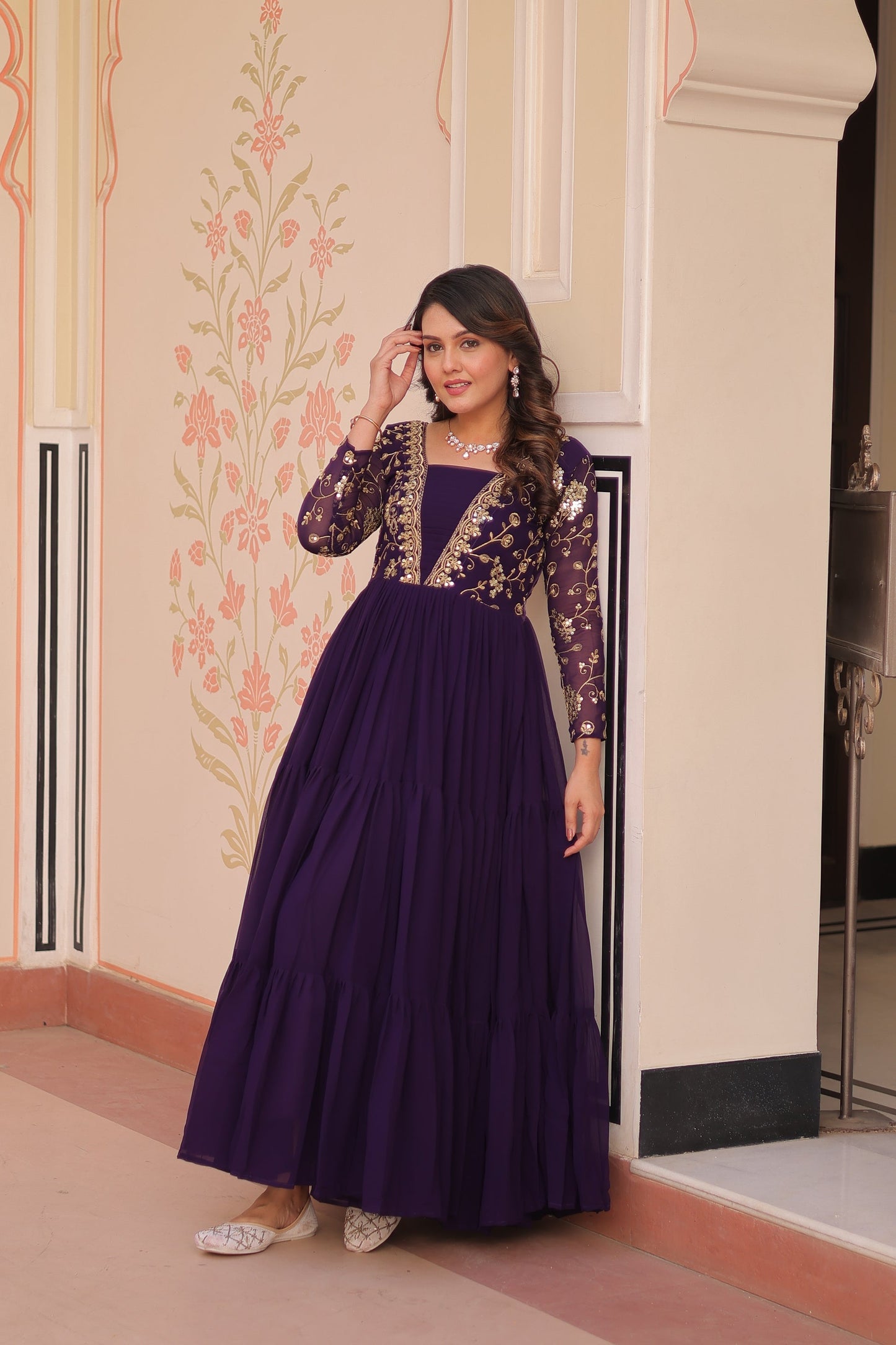 FESTIVAL SPECIAL SEQUINS AND ZARI EMBROIDERED GOWN (WDN52) 01