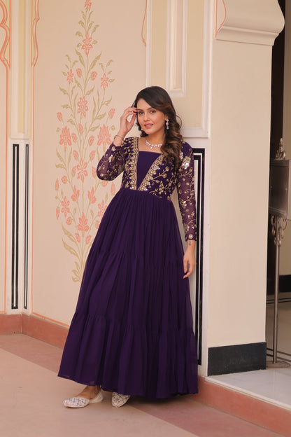 FESTIVAL SPECIAL SEQUINS AND ZARI EMBROIDERED GOWN (WDN52) 01